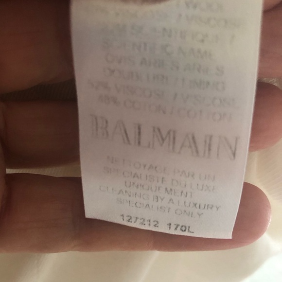 NWT Balmain  Cream Double- Breasted Blazer with Silver Buttons. Size 34. - Picture 12 of 14